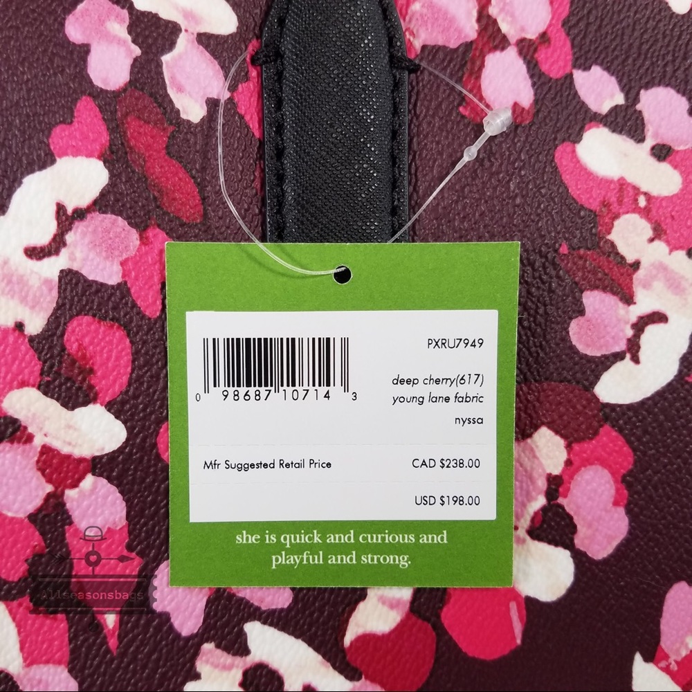 Kate spade young lane fabric nyssa cherry tote bag - Picture 5 of 8